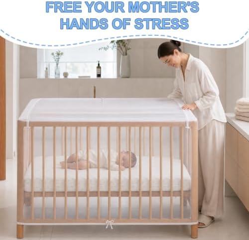 Crib Mosquito Net Cover for Full Size, Breathable Mesh Canopy Tent - Image 6