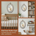 SONMYSULIL Blue Bear Nursery Wall Art Decor, Boys Girls Room Oval Wall Hanging - Image 5