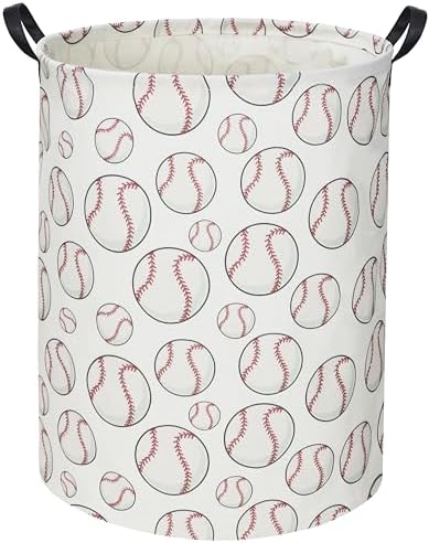 Baseball Kids Laundry Basket Baby Hamper Toy Storage Bin by TIBAOLOVER