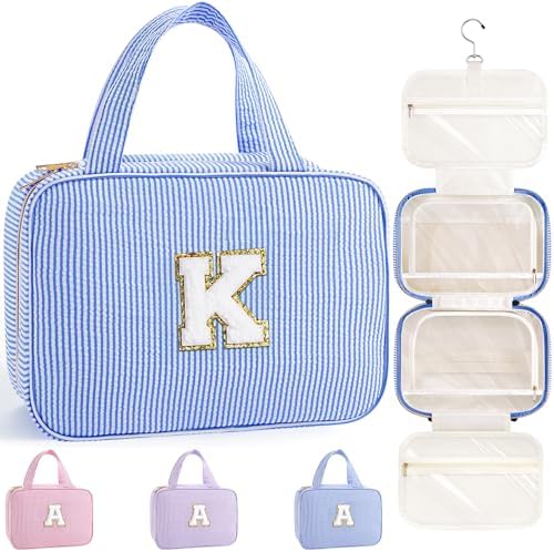 TOPEAST Travel Hanging Toiletry Bag, Personalized Initial Toiletry Pouch by TOPEAST