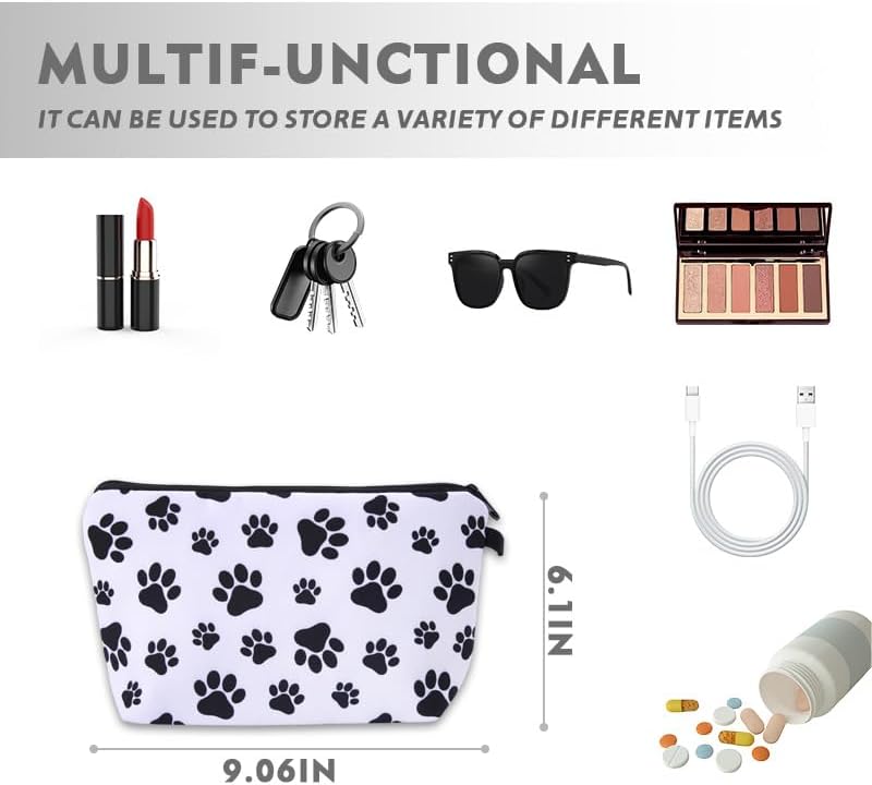 Dog Footprint Makeup Bag Pet Paw Cosmetics Pouch - Image 6