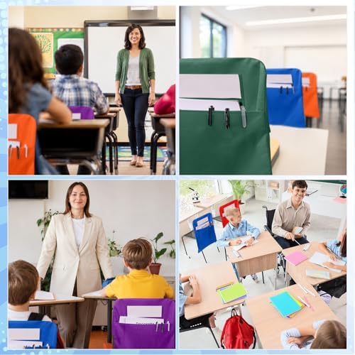 White Chair Pockets for Classroom 18 x 14 Inch Back Organizer Seat Pockets for - Image 4