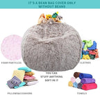 Fluffy Stuffed Animal Storage Bean Bag Chair Cover, Faux Fur Comfy Bean Bag - Image 3