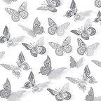 SAOROPEB 3D Butterfly Wall Decor, Removable Metallic Wall Sticker Room Mural by SAOROPEB