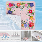 Square Shower Mat Non Slip 21x21 Inch, Plant Anti Slip Shower Mat - Image 4