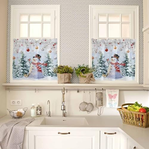 Snowman Kitchen Curtains and Valances Set - Image 4