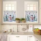 Snowman Kitchen Curtains and Valances Set - Image 4