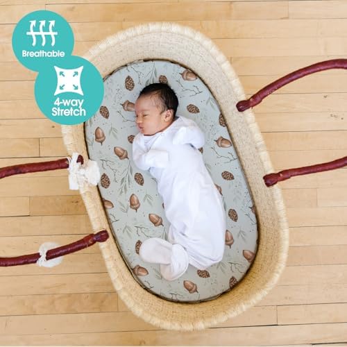 Stretch Fitted Bassinet Sheet Set BROLEX 2 Pack Cradle Sheets - Image 4