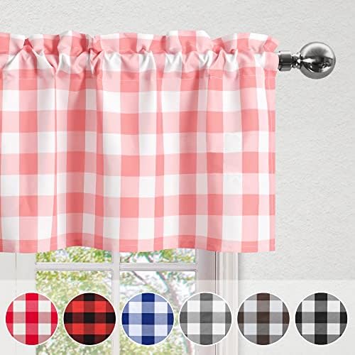 Hiasan Buffalo Plaid Curtains Valances, 42W x 18L, 1 Panel - Image 3