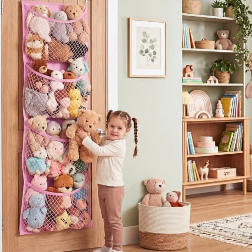 Over The Door Stuffed Animal Storage, Cotton Toy Organizer - Image 7