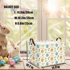 Large Cute Easter Basket for Kid Empty Gift Baby Rectangle Storage Bin Bunny - Image 3