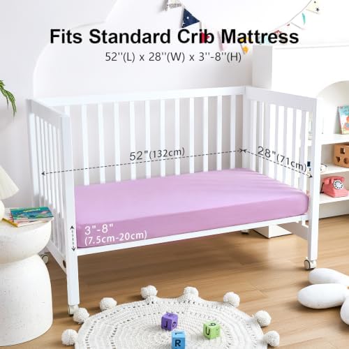 4 Pack Baby Crib Sheets for Girls - Image 6
