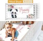 Custom Crib Bedding Set for Girls Gifts Panda Floral Design Color14 - Image 3