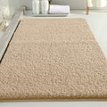Polyester Bathroom Rug 24"x40" Light Brown, Non-Slip Soft Bath Mat by Kildoss
