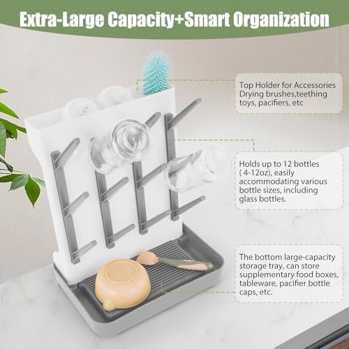 Baby Bottle Drying Rack, Space Saving Baby Bottle Organizer - Image 6