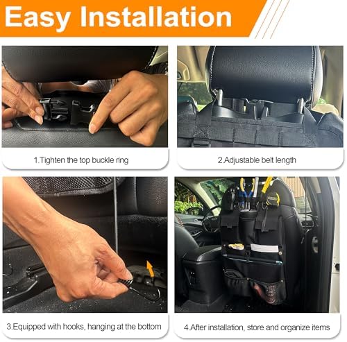 Car Seat Back Organizer with Multiple Storage Pockets, Universal Fit - Image 4