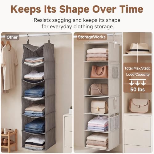 StorageWorks Hanging Closet Organizer, 6-Shelf - Image 6