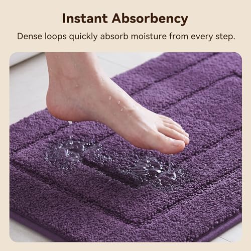 GRANNY SAYS Purple Bathroom Runner Rug 59" x 24", Soft Microfiber Bath Mat - Image 3