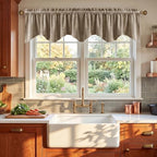 StangH Camel Beige Scalloped Valance Curtains 52x18 Inch, 1 Panel by StangH