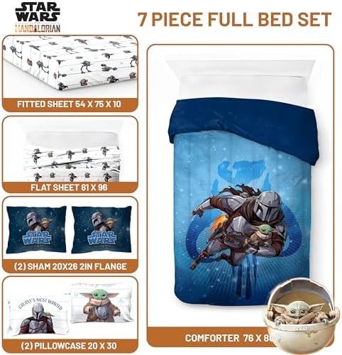 Jay Franco Kids Bed Set, The Mandalorian, 7 Piece Full - Image 3