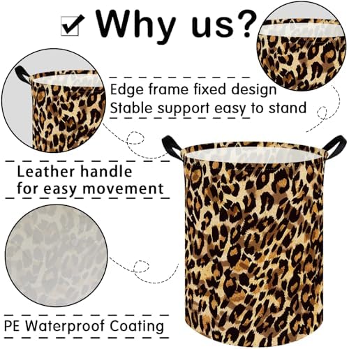 Kids Laundry Basket, Leopard pattern hamper, Nursery Hampers, Waterproof - Image 7