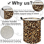 Kids Laundry Basket, Leopard pattern hamper, Nursery Hampers, Waterproof - Image 7
