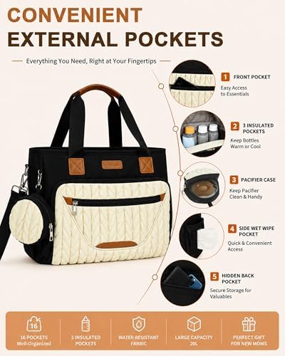 FHELAD Diaper Bag Tote for Women, Baby Diaper Bag Set - Image 2