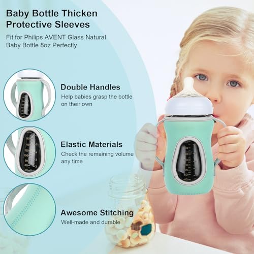 Beautyflier 2PCS Sleeve Covers for 8 oz Philips Avent Glass Natural Baby Bottle - Image 3