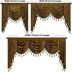 StangH Extra Wide Gold Brown Valance Curtain W79 inches, 1 Panel - Image 5