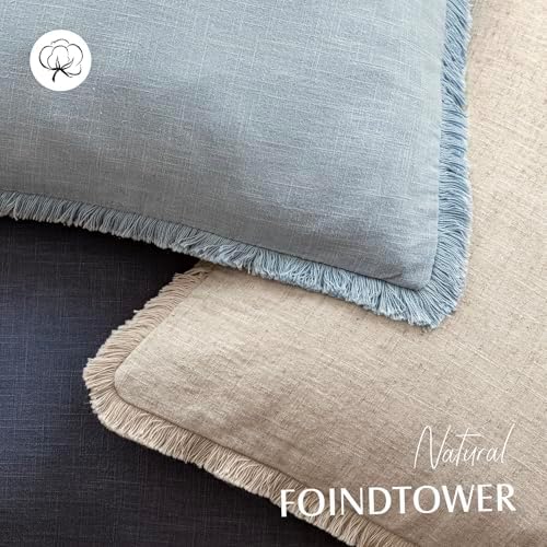 Foindtower Decorative Linen Fringe Throw Pillow Covers Cozy Boho Farmhouse - Image 4