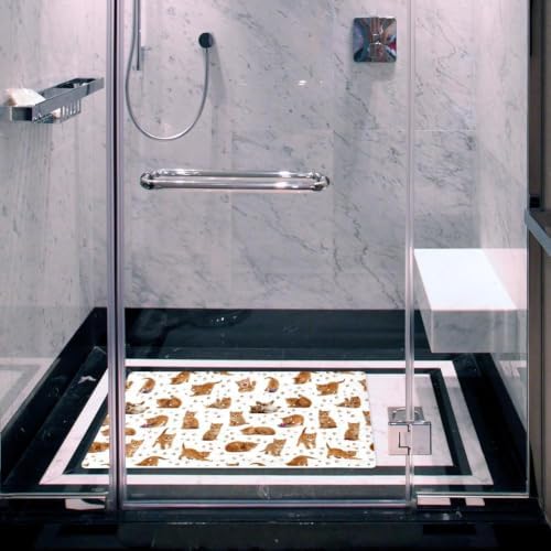 Bathtub Mat Non Slip 26.8x15.1In, Cat Paws Bath Mat - Image 6
