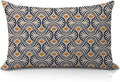 Boho Abstract Art Deco Navy Blue Orange Sunshine 12x20 Pillow Cover, Mid by Unknown