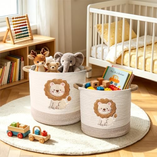 Toy Storage Basket, blanket basket, Cotton Rope Woven Laundry Hamper - Image 4