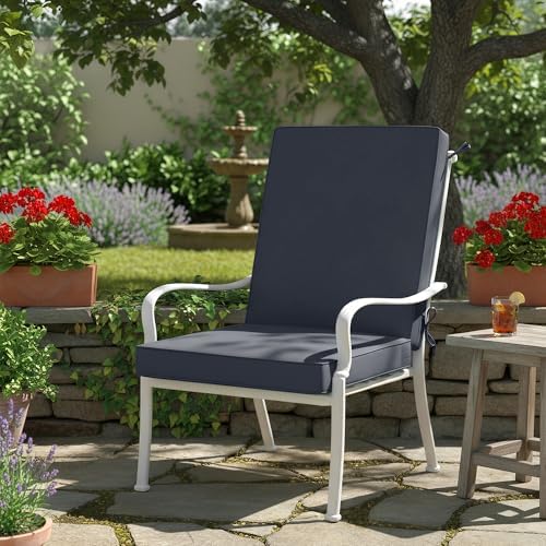 Summsun High Back Outdoor Chair Cushions, 20 x 20 Inch, Dark Grey - Image 2
