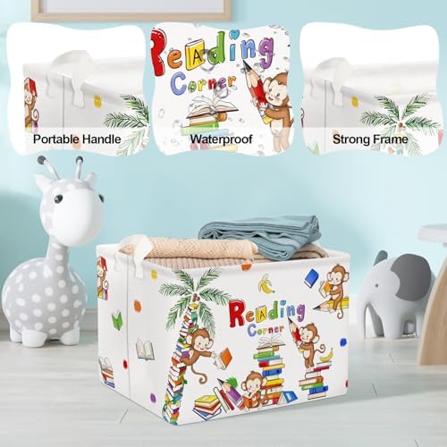 Clastyle Reading Corner School Classroom Book Basket 36L Large Monkey Book Tree - Image 4