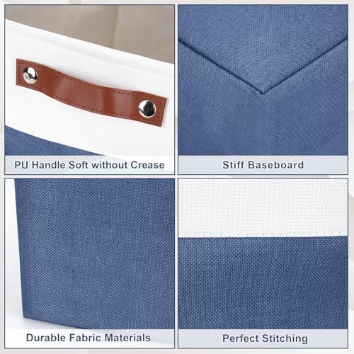 Bagnizer Large Fabric Storage Baskets | 50L Storage Bins, Decorative Linen - Image 5