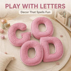Pink Letter Plush Pillow, Letter Hugging Throw Pillows, Decorative Corduroy - Image 4