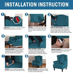 H.VERSAILTEX Wingback Chair Covers Velvet Plush Wing Chair Slipcover 1 Piece - Image 6