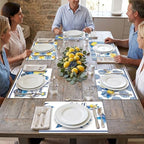 OBUSATT Blue and Yellow Lemons Placemats Set of 6 17×12 Inch Summer Lemon - Image 5