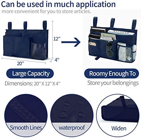 Bseash Bunk Bed Organizer, Bedside Caddy Hanging Bed Organizer Storage Bag 8 - Image 6