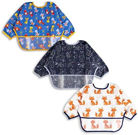3 Pcs Long Sleeved Bib Set|Baby Waterproof Bibs by Baby+Noah