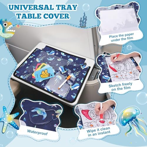 Airplane Tray Table Cover for Kids Organizer - Image 3