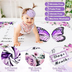 Chumia 6 Pcs Baby Monthly Milestone Blanket, Girl 60"x40" - Image 3
