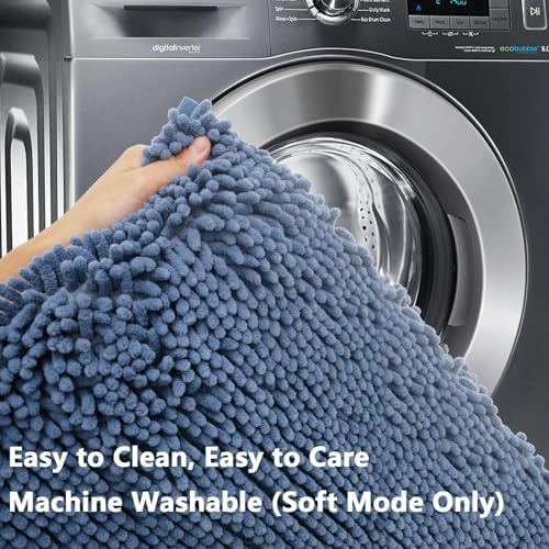 BOANKODU Bathroom Rugs 47x20, Extra Soft Absorbent Chenille Bath Rugs, PVC - Image 7
