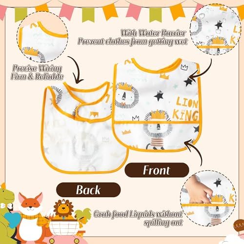 6Pcs Waterproof Toddler Bib Infant Food Bib - Image 3