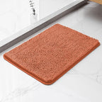 Chenille Bathroom Rug 17"x24" Coral, Non-Slip Plush Bath Mat by Kildoss