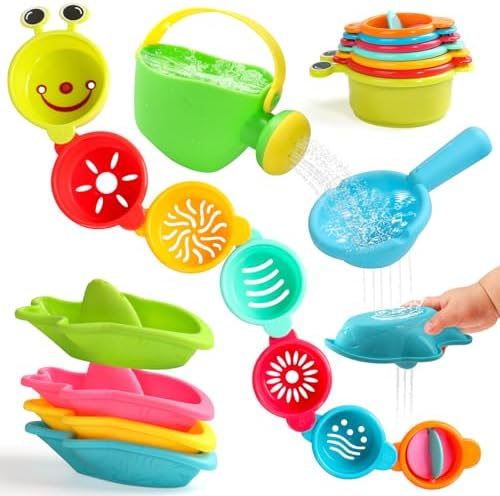 Baby Bath Toys for Kids Ages 1-3 Toddler Bath Toys Mold Free Bathtub Toys for by Zeewoo