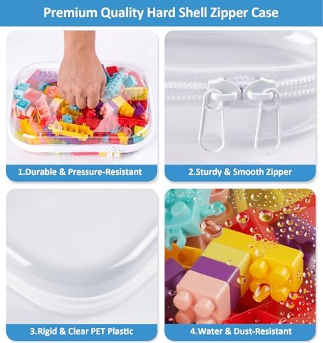 6 Pack Clear Hard Shell Zipper Case, Hard Plastic Zipper Pouches - Image 3