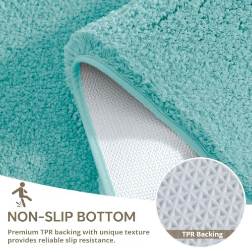 Polyester Bathroom Runner Rug 24"x72" Aqua Haze, Soft Bath Mat - Image 6