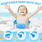 Baby Bath Seat 6M+, Non-Slip Cushion, CPSC Certified, 5-Pc Set - Image 4